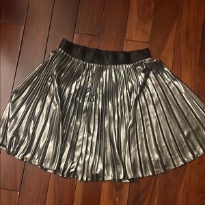 Express Shiny Silver Pleated Skirt